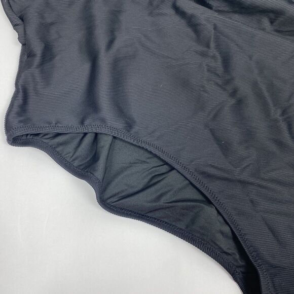J. Crew Ribbed Square Neck One piece Swimsuit Black Sz 22 / 2X Plus Size NWT - Picture 5 of 9